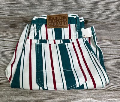 Vintage 90s Marithe Francois Girbaud Turquoise Red White Stripe