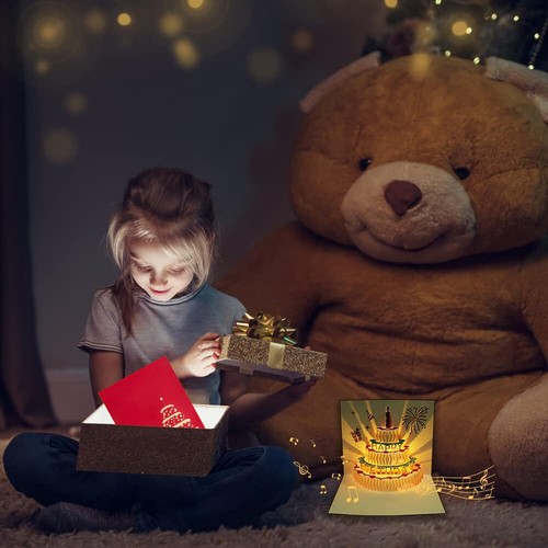 3D Happy Birthday Card with Music Light Card Pop Up Birthday Greeting Cards Gift - Picture 5 of 10