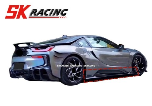 For BMW i8 2014-2019 NEW Glossy Black Side Skirts Extension Cover Trim Bodykits - Picture 2 of 8