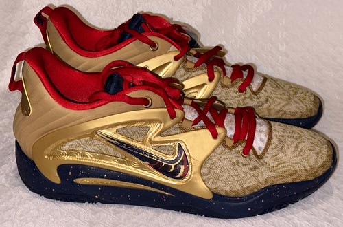 NIKE KD 15 Low Olympic Gold Navy Blue Red Basketball Shoes Sneakers NEW Mens 17 - Picture 2 of 9