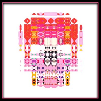Vibrant Pink Mosaic Skull Canvas Wall Art   3D Frame Effect Add a bold