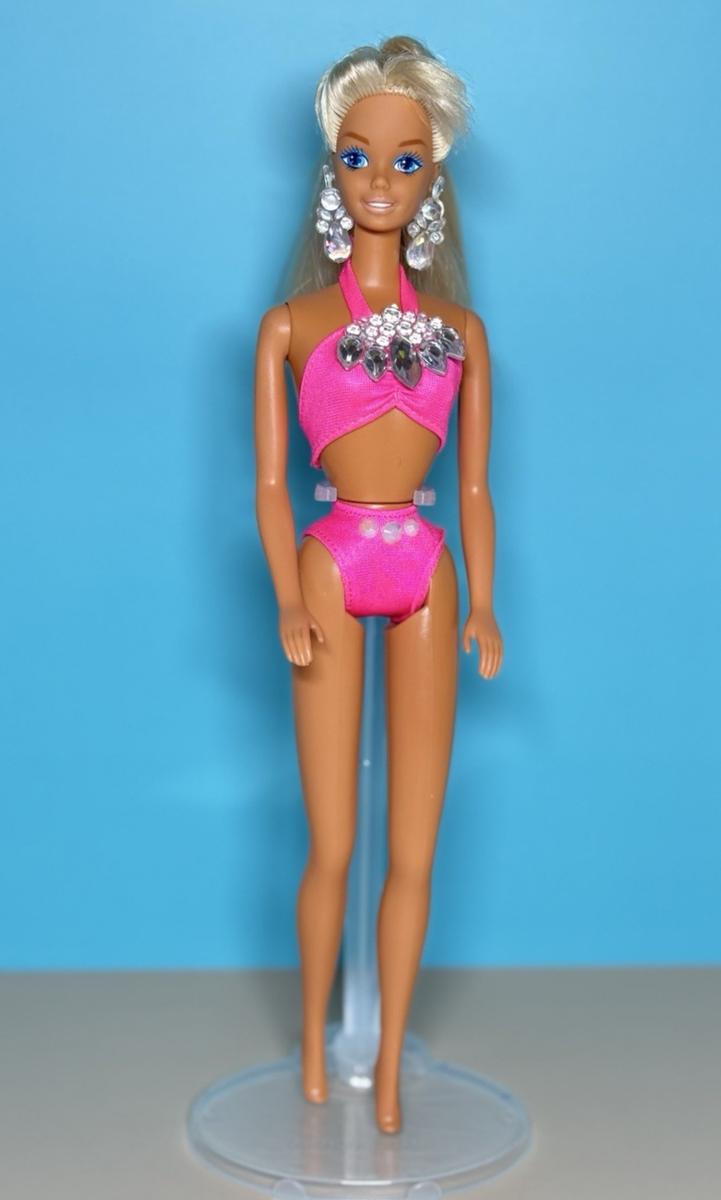 1993 Mattel Sun Jewel Barbie with Pink Bikini & Stickers | eBay