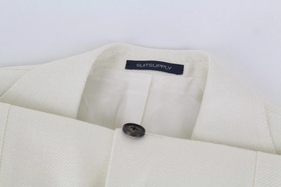 SUITSUPPLY La Spalla Men's Blazer UK34R Linen Silk Cotton Off-White * - Image 3 of 4
