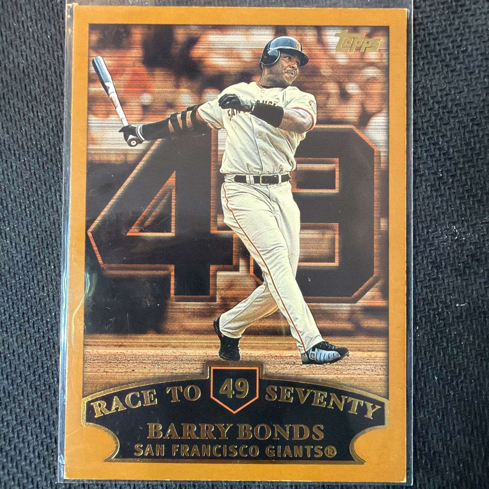 2002 Topps - Barry Bonds #365 Home Team Advantage Race to Seventy Home Run #49