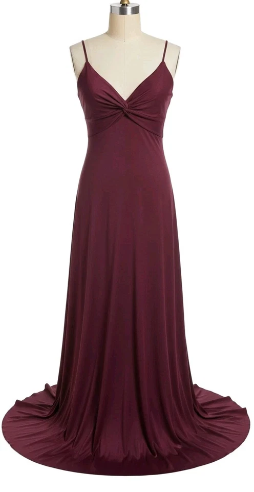 De Colección Olga Bodysilk Nylon Camisón 9286 Borgoña Largo Completo Gran Barrido Vestido Med Foto 2 de 4