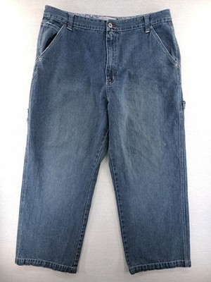 VTG Plugg Jeans Mens 36x29 Blue Carpenter Baggy Wide Leg Hip Hop Y2K Skater W37''