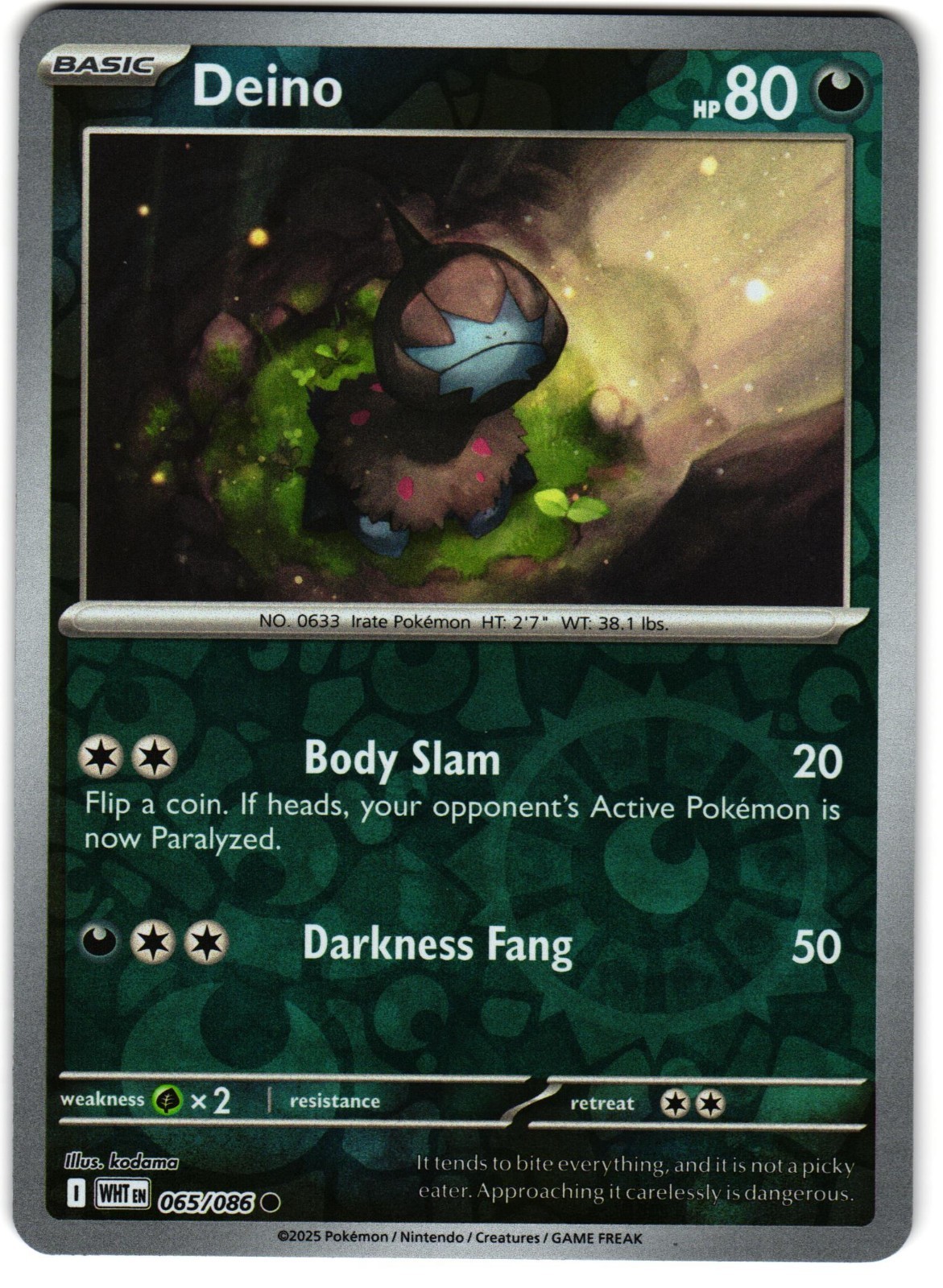 Deino Reverse Holo 65/86 Pokemon SV: White Flare