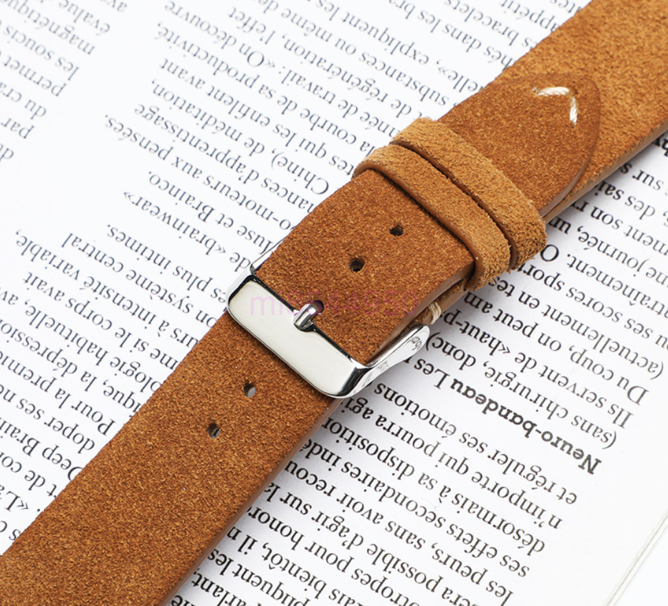 Suede Vintage Hand-Stitched Leather Watch Band Strap - Standard Length NEW AU