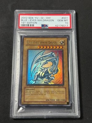 Yugioh PSA 10 Blue-Eyes White Dragon SDK-001 1st Edition Ultra