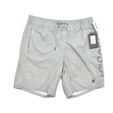 NEW Spyder Men's Gray Striped Swim Trunks Size XXL NWT UV Protection