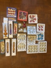 Weihnachtskugeln Konvolut, Original Th&uuml;ringer Christbaumschmuck, Christbaumspitz