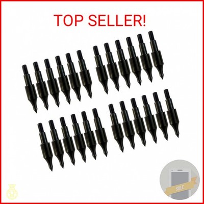 PTOUGE 24 Pcs Steel 100 Grain Archery Arrow Field Points Field Tips - Practice T