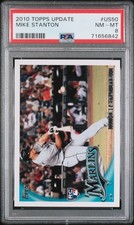 2010 TOPPS UPDATE #US50 MIKE STANTON ROOKIE RC PSA 8