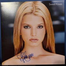 Jessica Simpson signed Sweet Kisses 12" lp album PINK COLOR VINYL