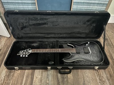 Schecter C-1 Platinum Electric Guitar Black, Solid Body WITH R.R. Guitar Case