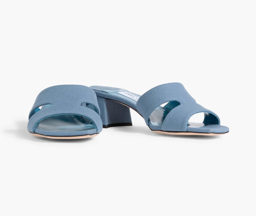 Jimmy Choo Ellison 45 Block Heel Slide Sandals Women's EU 39 w/ Dust Bag