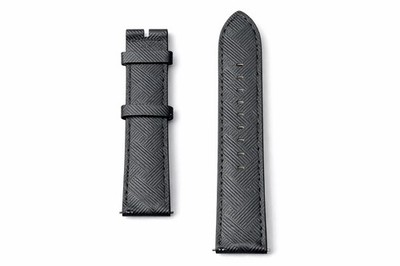montblanc watch strap 22mm leather Extreme black