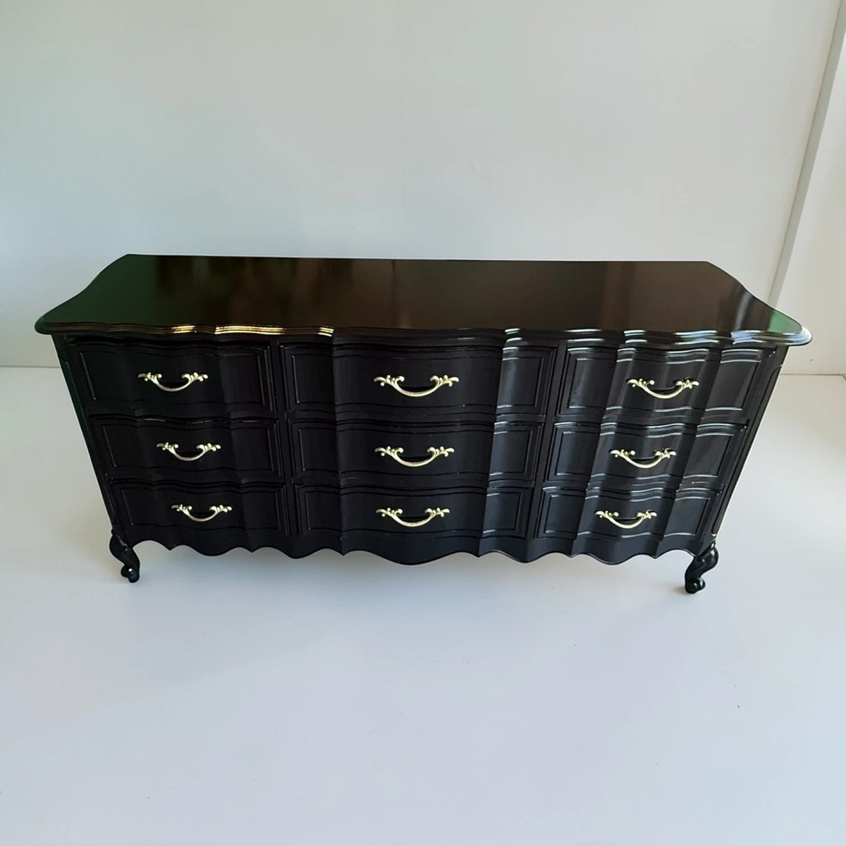 victorian black dresser Antique Carved Victorian Painted Black Sideboard Server Cupboard Dresser