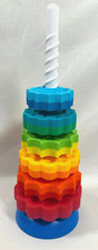 Fat Brain Toys SPIN AGAIN Stacking Twirling Colorful Sensory Fun Toddler
