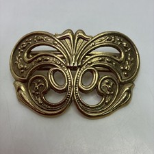 VTG French Barrette/Hair Clip Gold Tone Metal-Made in France-D4