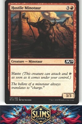 Hostile Minotaur - Core Set 2019 - Common - Near Mint or Better - MTG - #147