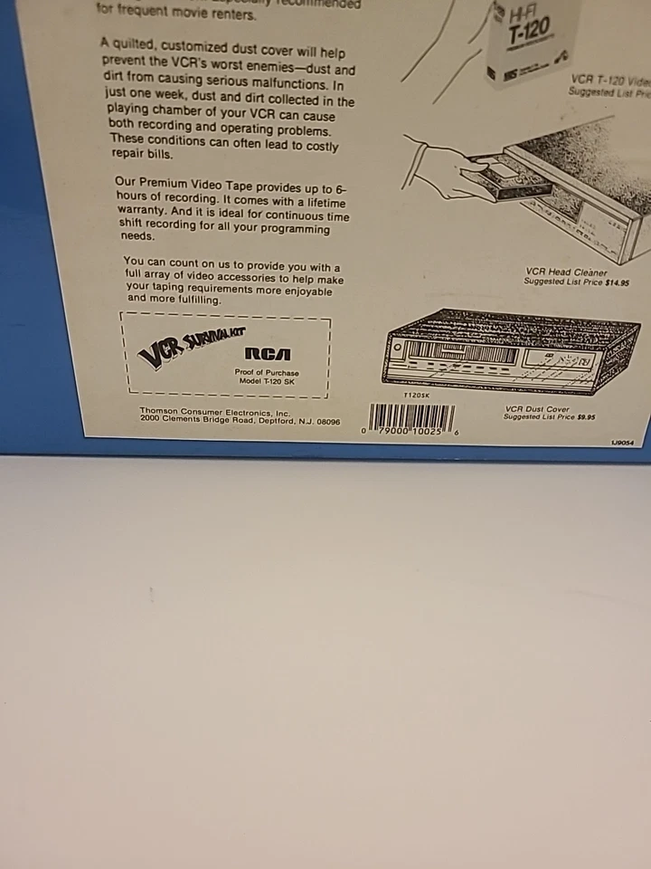 VNTG RCA VCR Cleaner VCR Survival kit head cleaner dust cover and t-120 tap NOS - Image 4 of 4