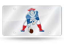 New England Patriots Afl Retro Silver Laser License Plate
