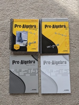 NEW Abeka Prealgebra Teachers Edition, Solutions Manual, Test Key, Student Tests
