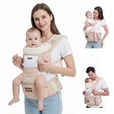 Baby Carrier with Hip Seat, 6-in-1 Baby Carrier Newborn to Toddler, Adjustabl...