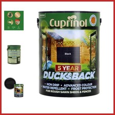 Ducksback 5 Year Black Fence Paint 5L Water Based Non Drip Easy Application