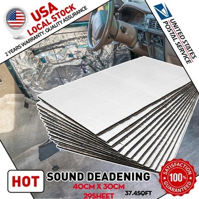 29PCS Sound Deadener Heat Proof Insulation Noise Proofing Foam Car Shield US