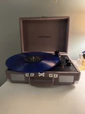 Muted Purple Velvet Crosley Record Player (and Bluetooth Speaker)