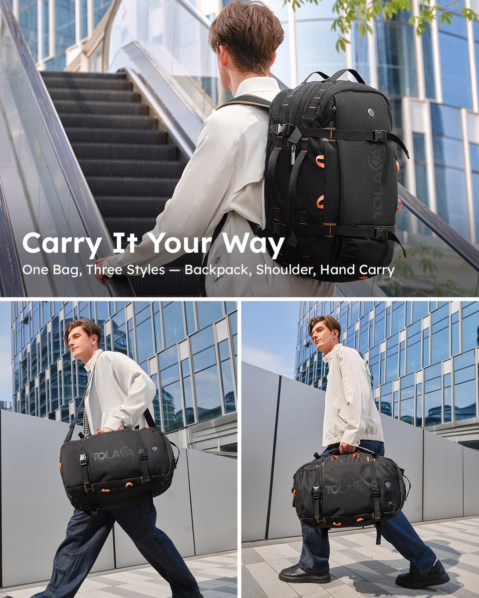 Tolaccea Travel Backpack for Men Women, 40L-50L Carry On Backpack