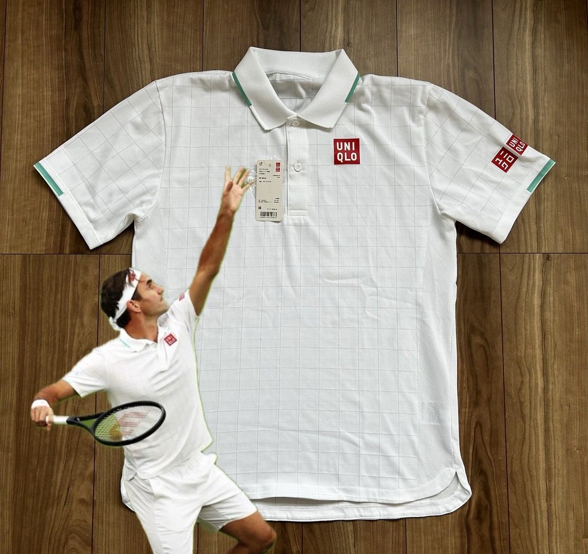 NWT : Roger Federer UNIQLO 2021 Wimbledon Shirt size:S (JPN M) RF