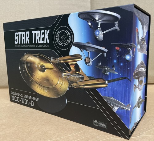 Star Trek Eaglemoss Collection Gold U.S.S. Enterprise NCC-1701-D XL Edition - Foto 13 di 13