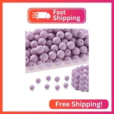 100pcs Purple Silicone Beads - 15mm, Ideal for Keychains, Pens, Bracelets  Craf