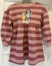 H M Bluey Girl  s printed Sweatshirt Dress Size 6X/7 NWT Dusty Pink