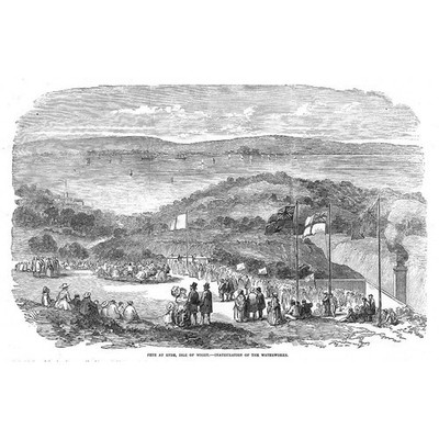 ISLE OF WIGHT - Fete at Ryde for the opening of Waterworks - Antique Print 1855