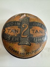 F.F. DALLEY TWO IN ONE TAN SHOE POLISH ANTIQUE CAN, VINTAGE 1912, NEW