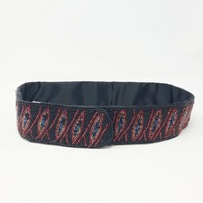 Christian Dior Vintage 80s "Ceintures" Beaded Sequin Belt Black Red Fits 29-31"