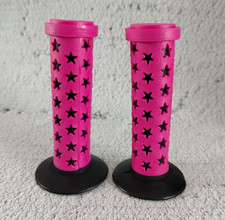 RARE OLD SCHOOL BMX BIKE F1 STAR DOT GRIPS PINK/BLACK GT REDLINE HARO FREESTYLE