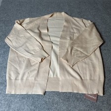 Solid Knit Long Sleeve Crop Open Bolero Cardigan Beige Sm. NWT Career Classic
