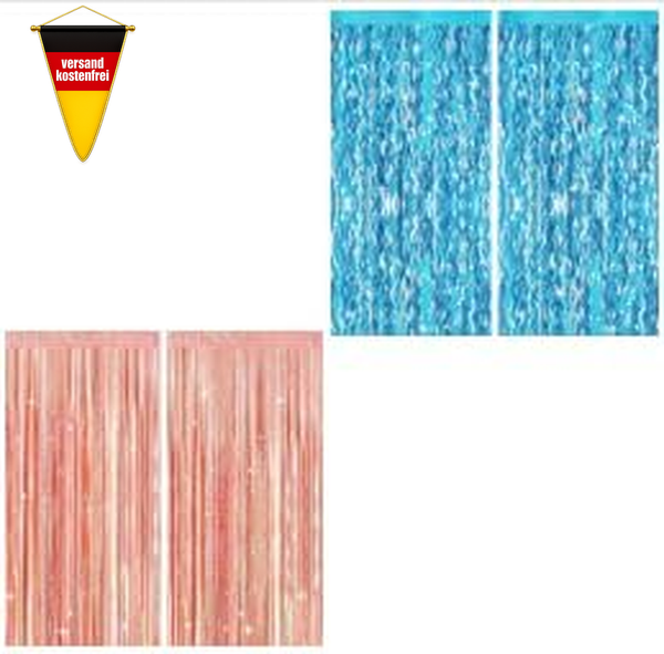 G2Plus 2Er Set Eisblau Lametta Vorhang Welle Und 2 StüCk Glitzer Lametta Vorhang-image