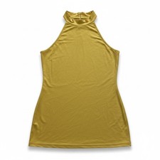 Boohoo Night Womens Bodycon Dress Size 12 Yellow Sleeveless Stretch Knee Length