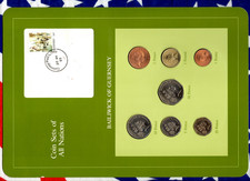 Coin Sets of All Nations Guernsey All 1985 Queen UNC £1, 1,2,5, 10, 20, 50 Pence