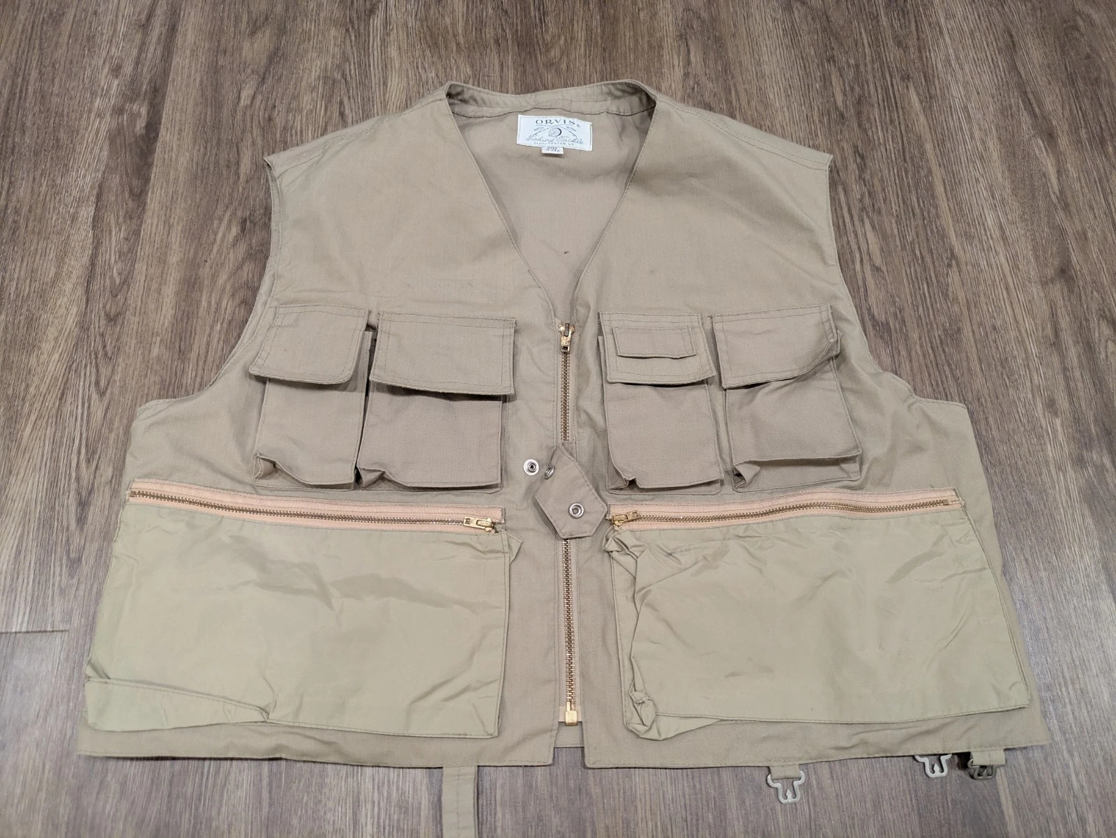 Vintage Orvis Vest Men's Fly Fishing Safari Utility Multi Pocket Zip