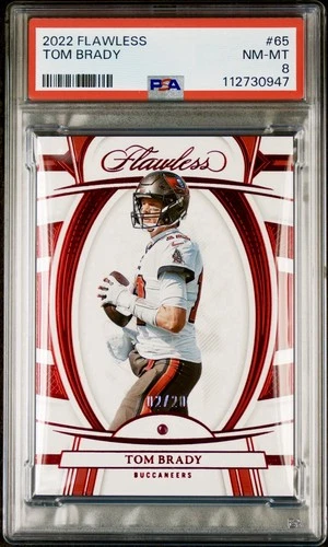 2022 Tom Brady Panini Flawless Ruby Red Diamond Gem 2/20 PSA 8 #65 SP Buccaneers