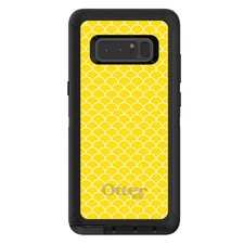 OtterBox Defender for Galaxy Note Choose Model Yellow White Scalloped Pattern