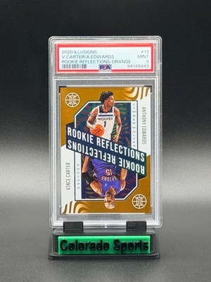 ANTHONY EDWARDS VINCE CARTER 2020 Illusions Rookie Reflections Orange #/75 PSA 9