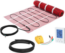 Self-Adhesive Mesh Floor Heating Mat, 15 Sqft 120V, Smart Thermostat & Alarm, Ea